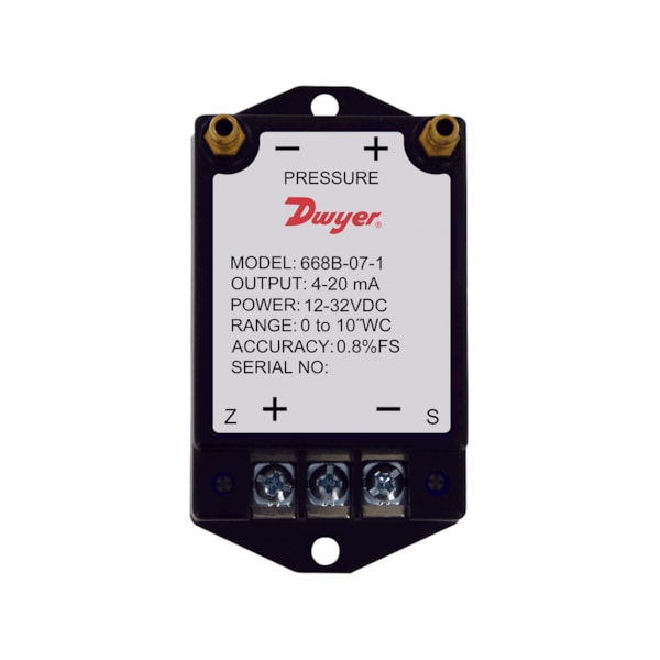 Differential pressure transmitter with conduit cover, range 0-2.5inwc